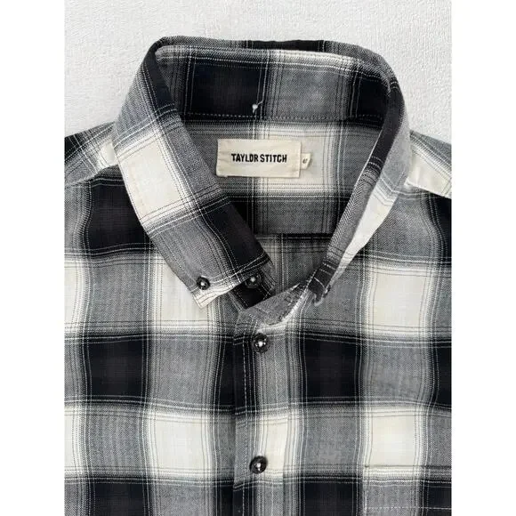 Taylor Stitch The Jack Everyday Oxford Coal Herringbone Check Shirt 40 M - Picture 4 of 7